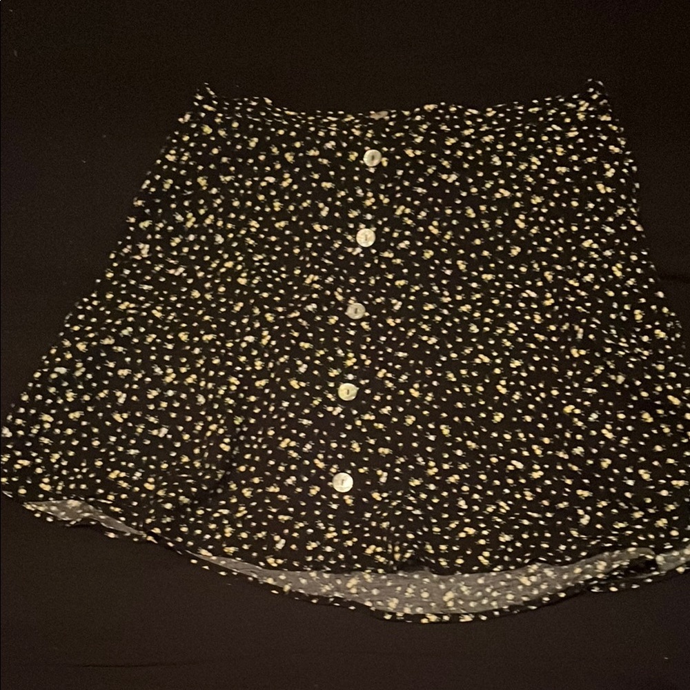 H&M Black Floral Mini Skirt